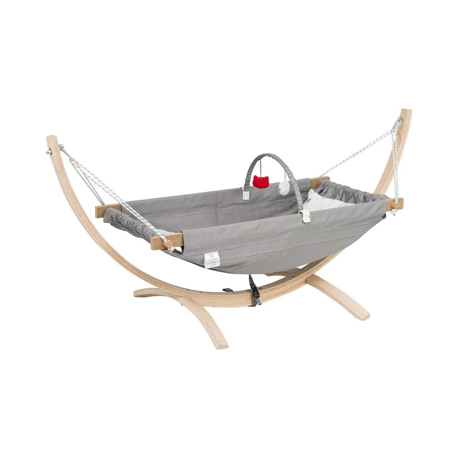 Berceau hamac en bois naturel pour bébé – Avec matelas 100 % coton