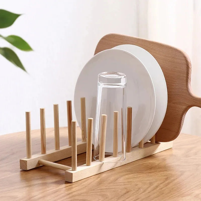 Égouttoir à vaisselle en bois – Support de séchage multifonction