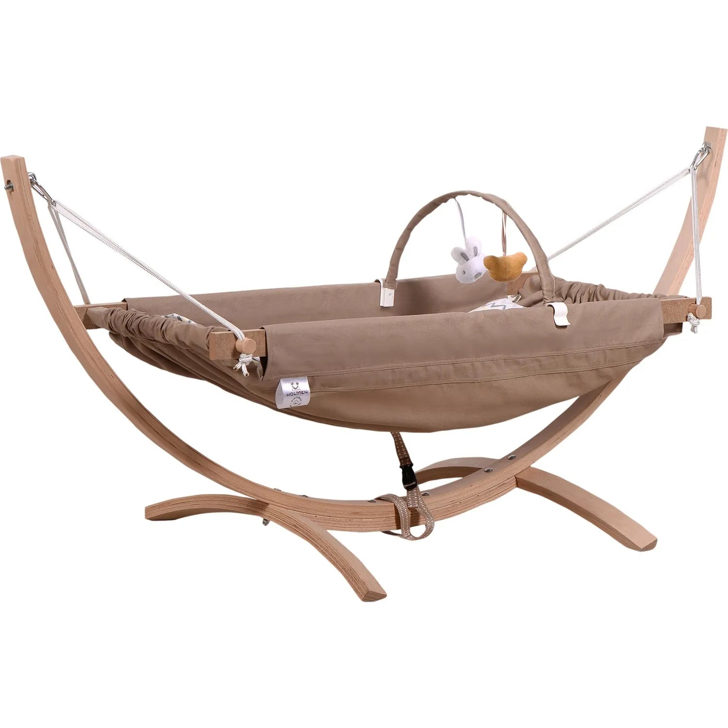 Berceau hamac en bois naturel pour bébé – Avec matelas 100 % coton