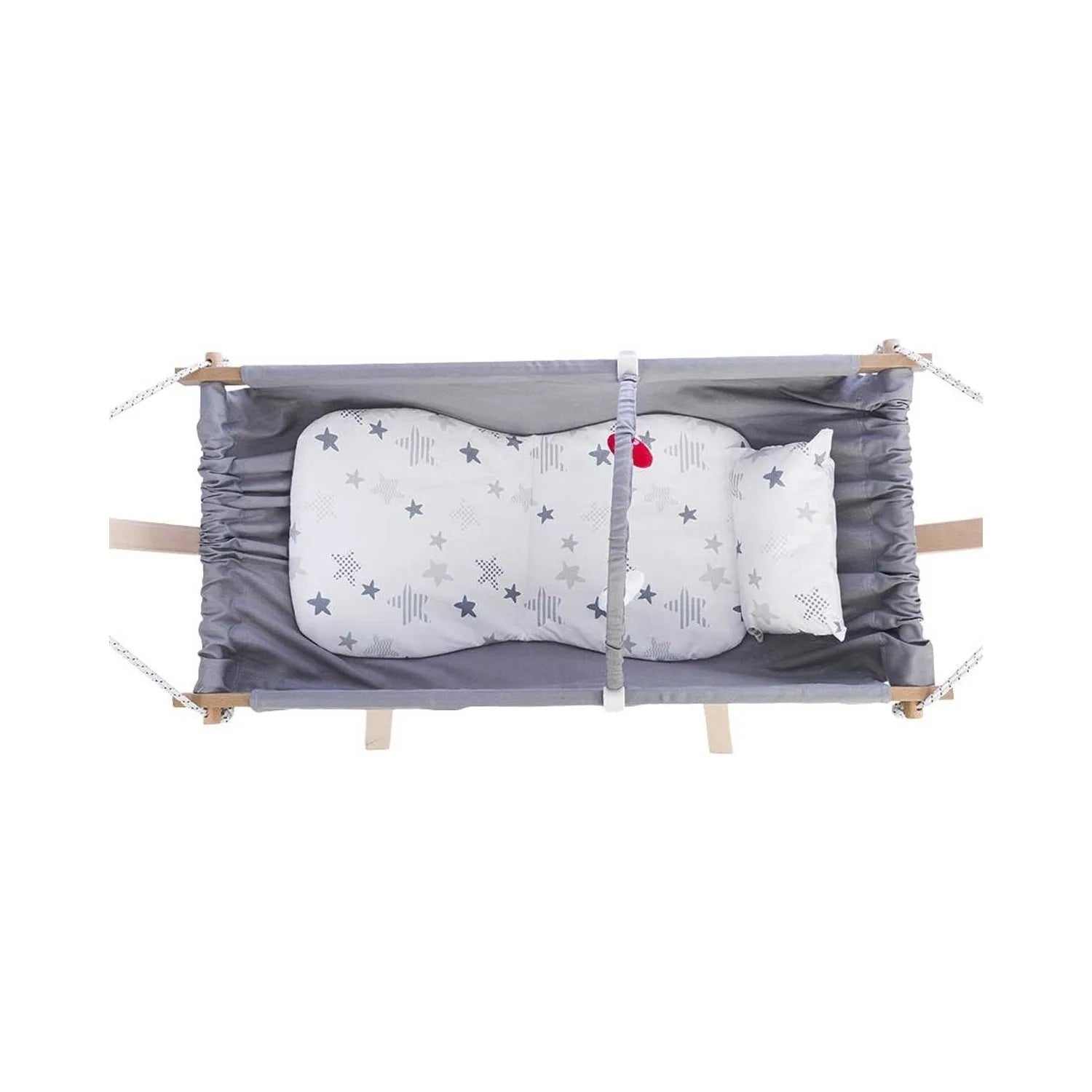 Berceau hamac en bois naturel pour bébé – Avec matelas 100 % coton