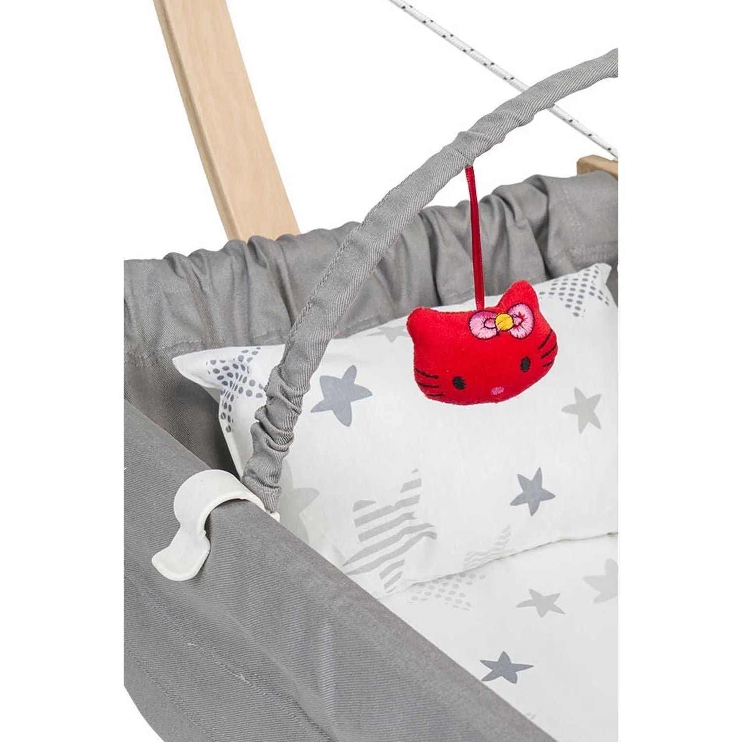 Berceau hamac en bois naturel pour bébé – Avec matelas 100 % coton