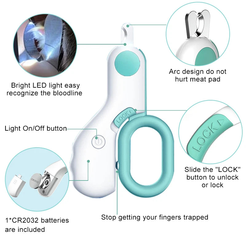Coupe-ongles LED pour chien et chat – Sécurité et précision
