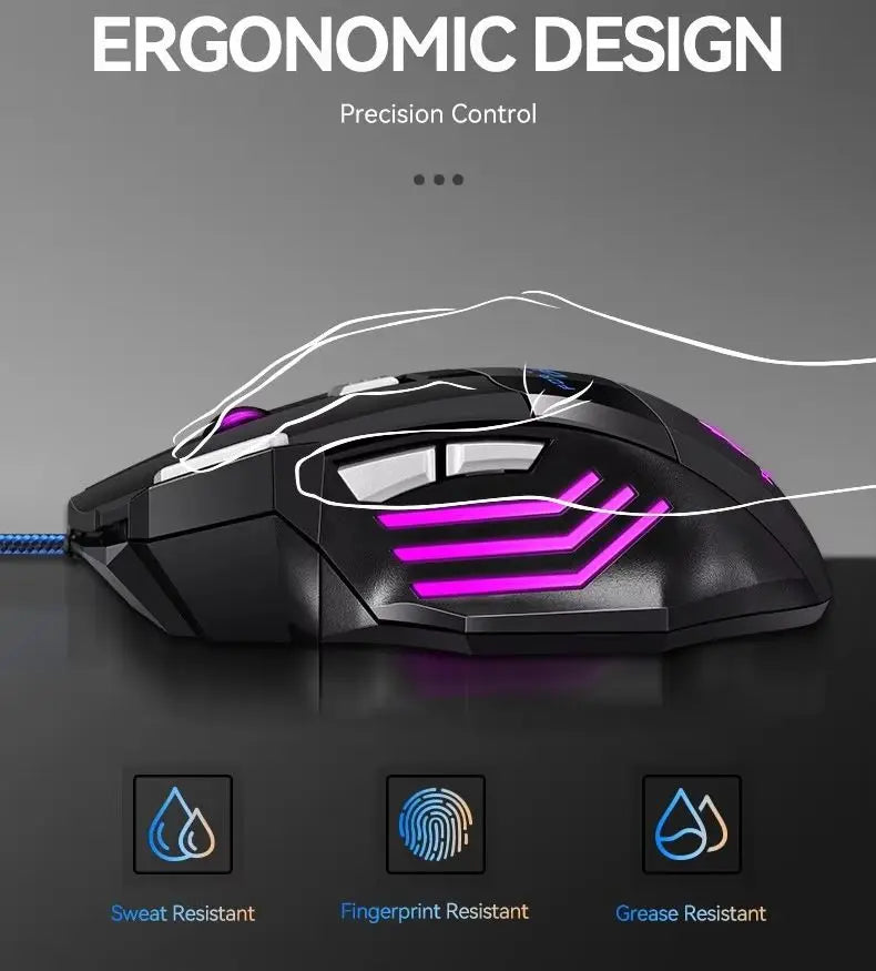 Souris gaming filaire G6 RGB – 7 boutons programmables