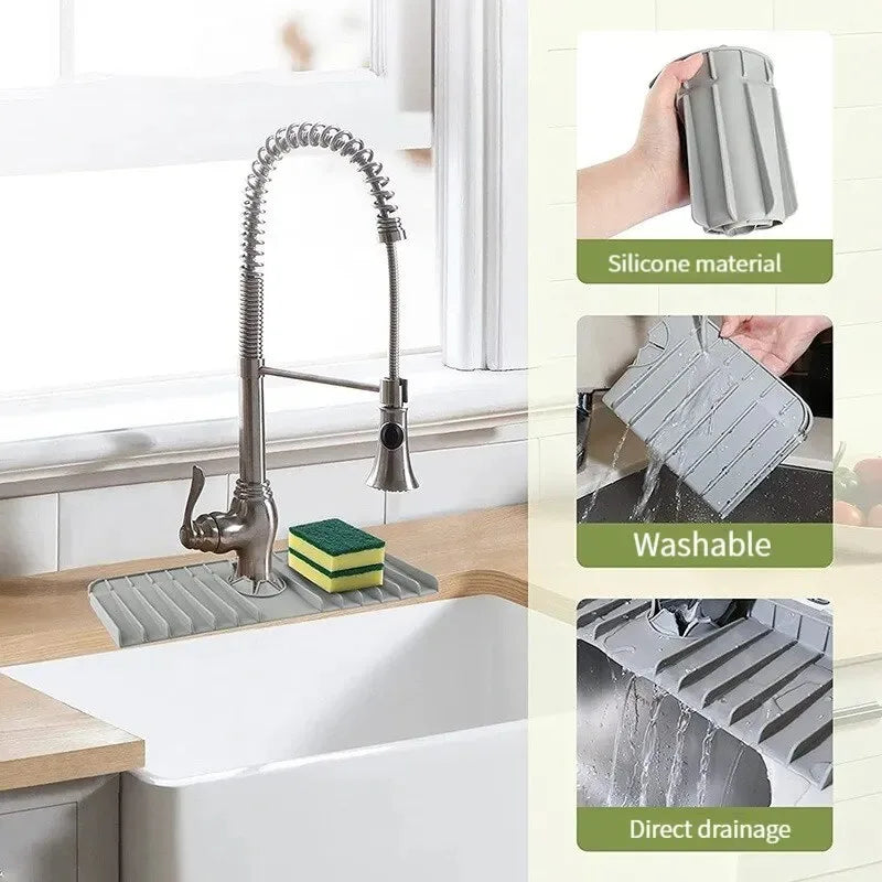 Tapis de robinet en silicone – Égouttoir et protège-évier