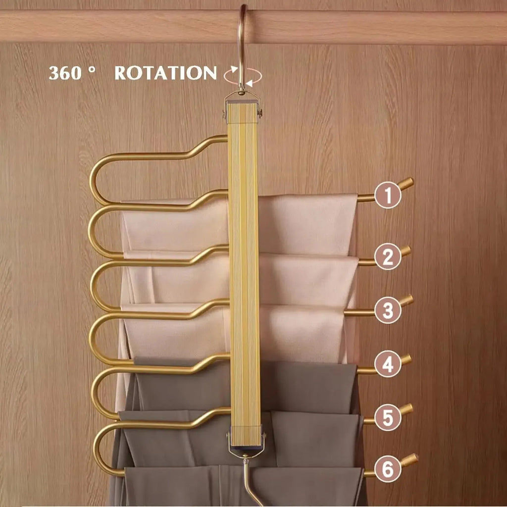 👖 Cintre 6 en 1 pour pantalons – Organisateur gain de place