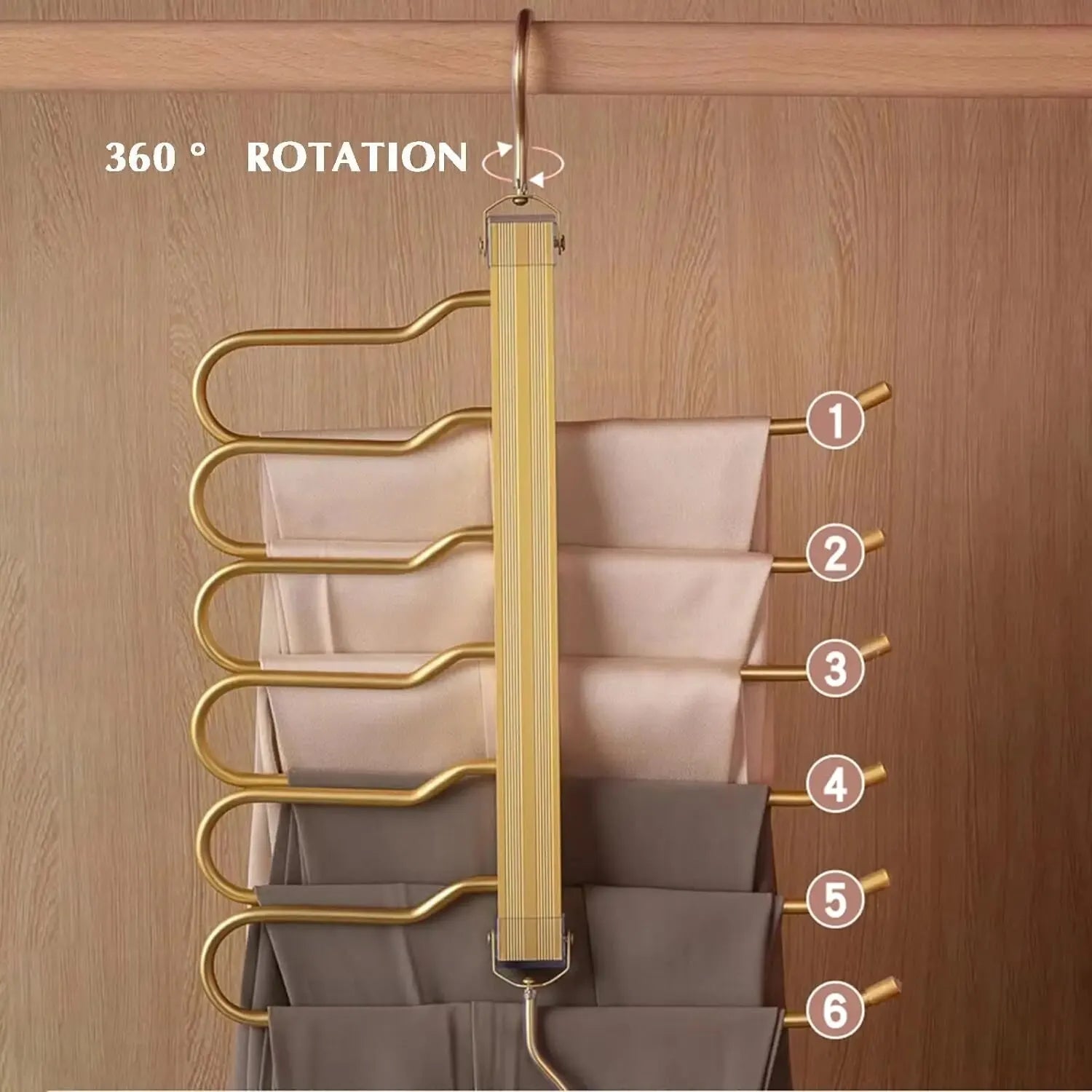 👖 Cintre 6 en 1 pour pantalons – Organisateur gain de place