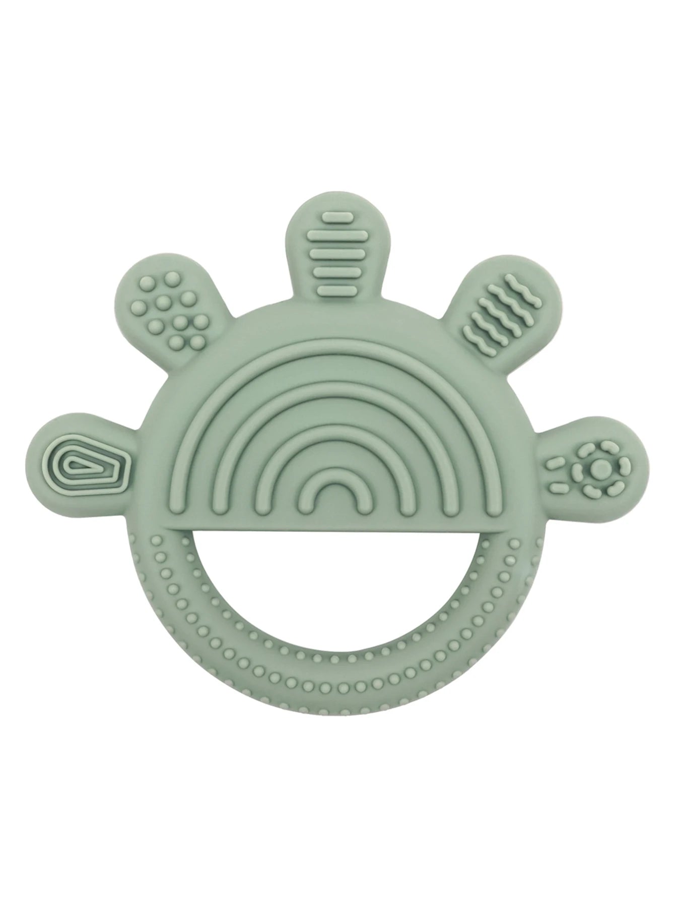 ☀️ Anneau de Dentition Bébé en Silicone – Forme Soleil
