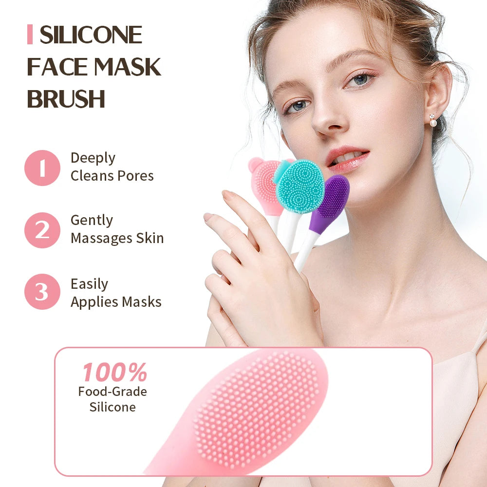 Brosse nettoyante visage 2-en-1 en silicone