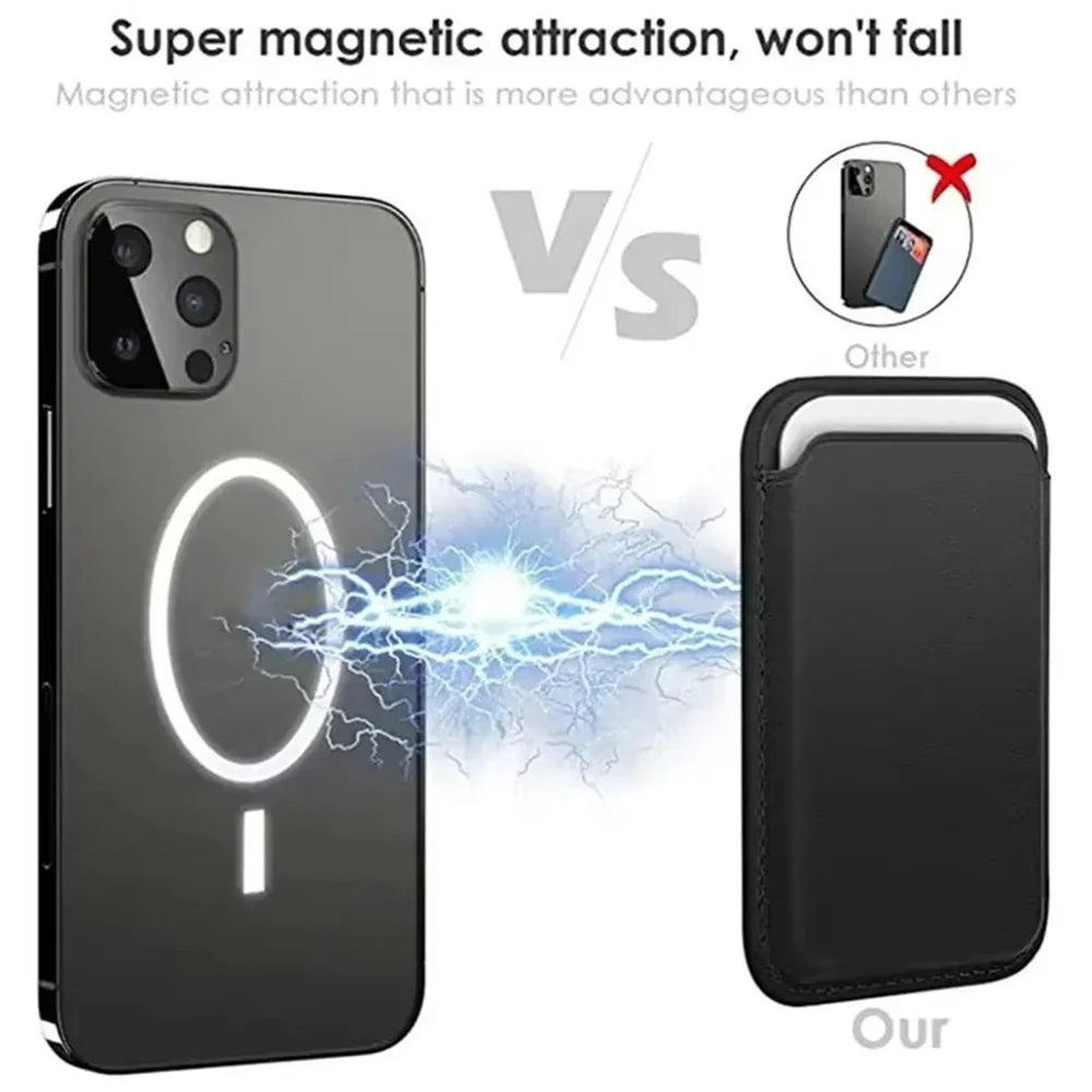 Étui portefeuille magnétique en cuir pour smartphone