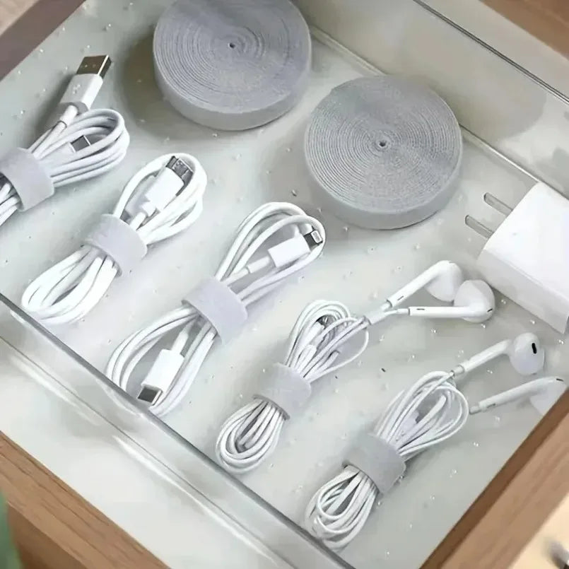 Cable Organizer for Cable Management: 1/5M Wire Winder Tape for