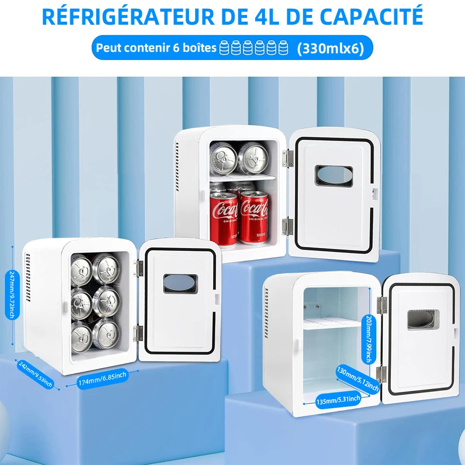Mini réfrigérateur portable 4 L – Chauffe & Refroidit