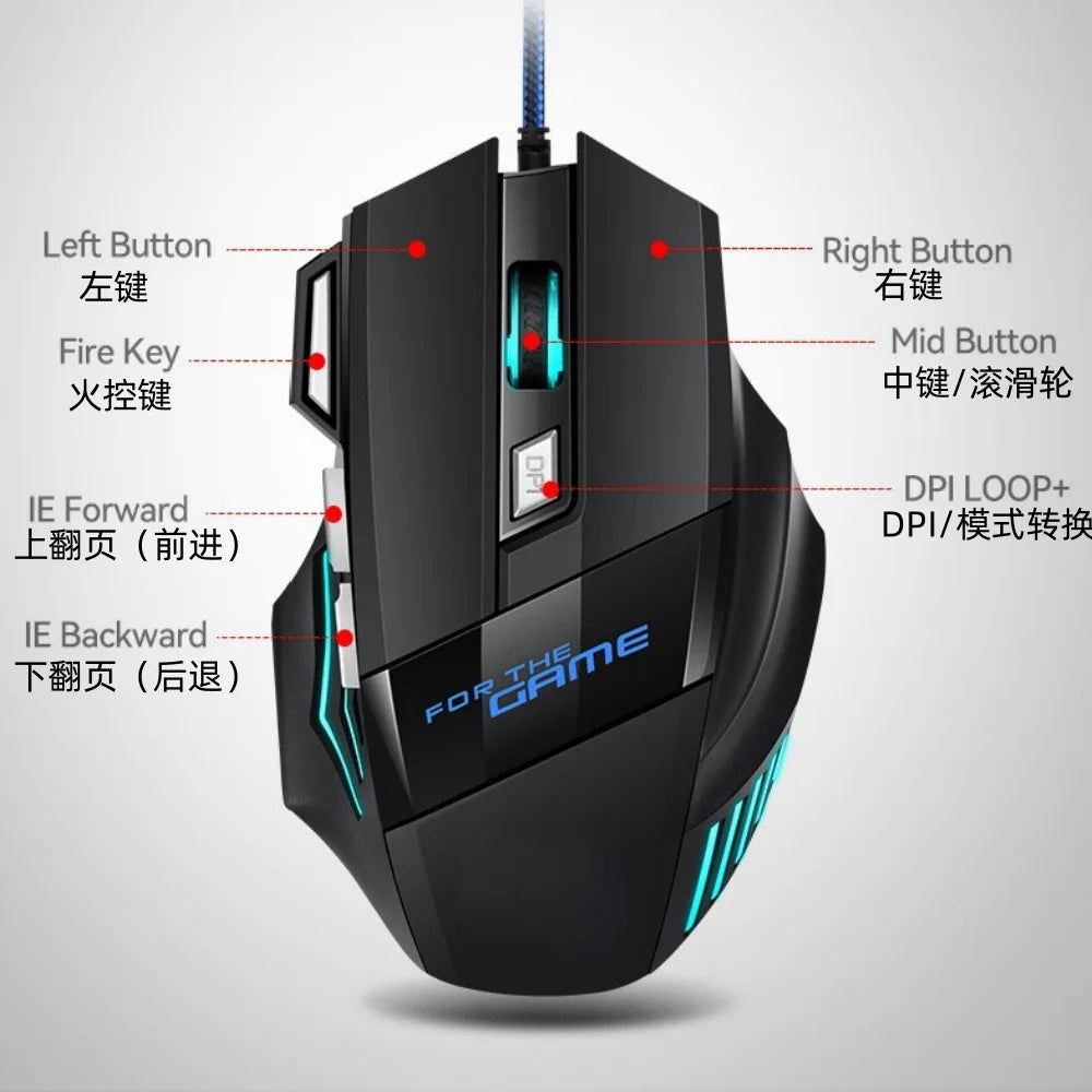 Souris gaming filaire G6 RGB – 7 boutons programmables