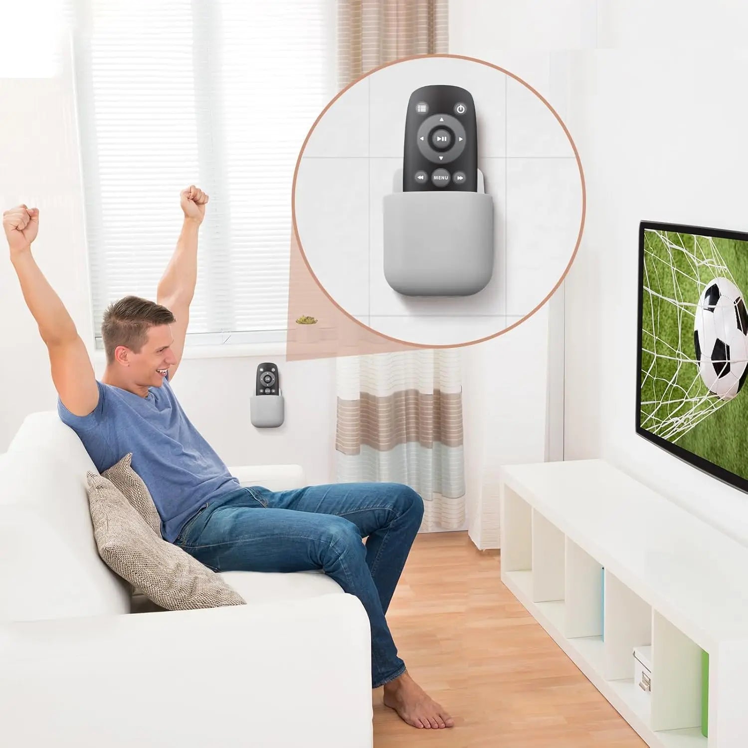📺 Support mural multifonction pour télécommande et accessoires