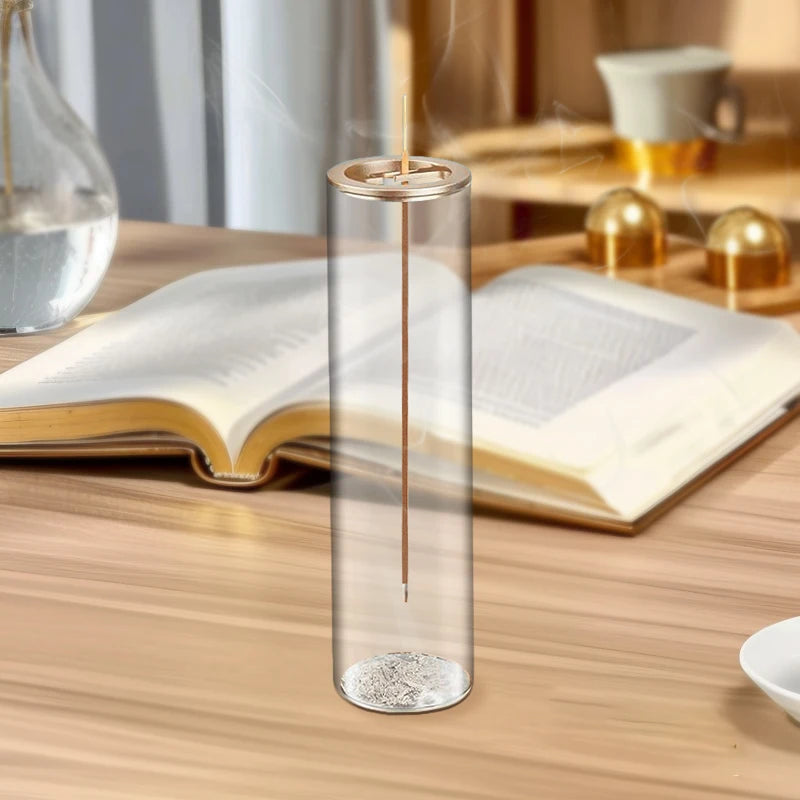 🕯️ Brûleur d'Encens Moderne en Verre Anti-Cendres