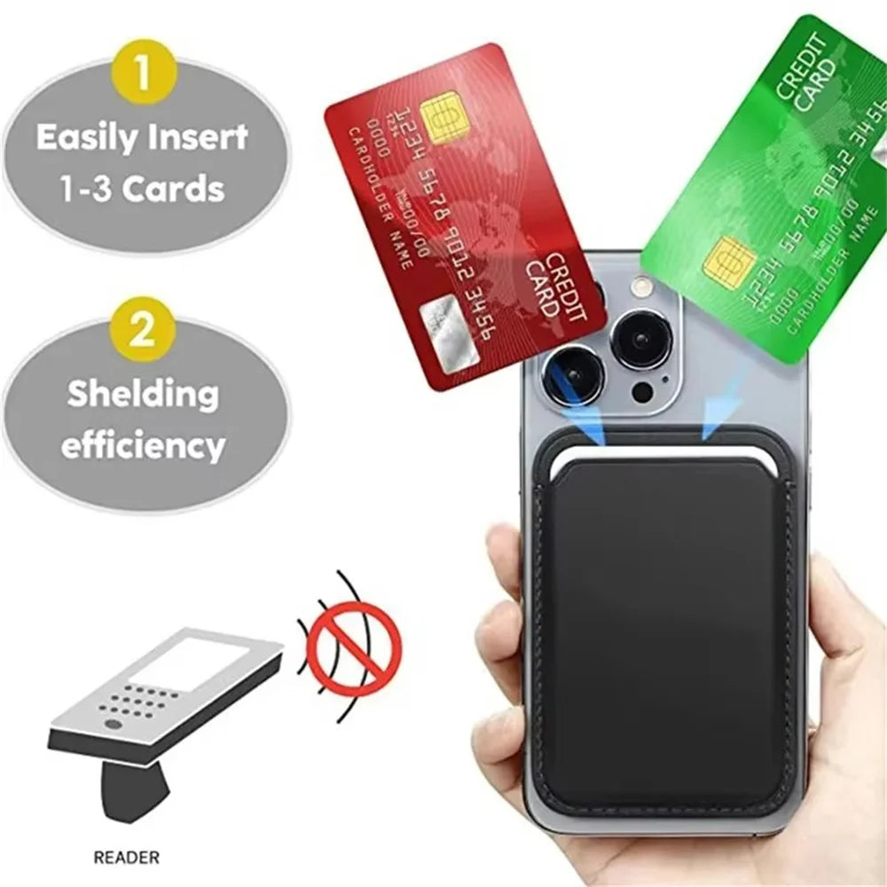Étui portefeuille magnétique en cuir pour smartphone