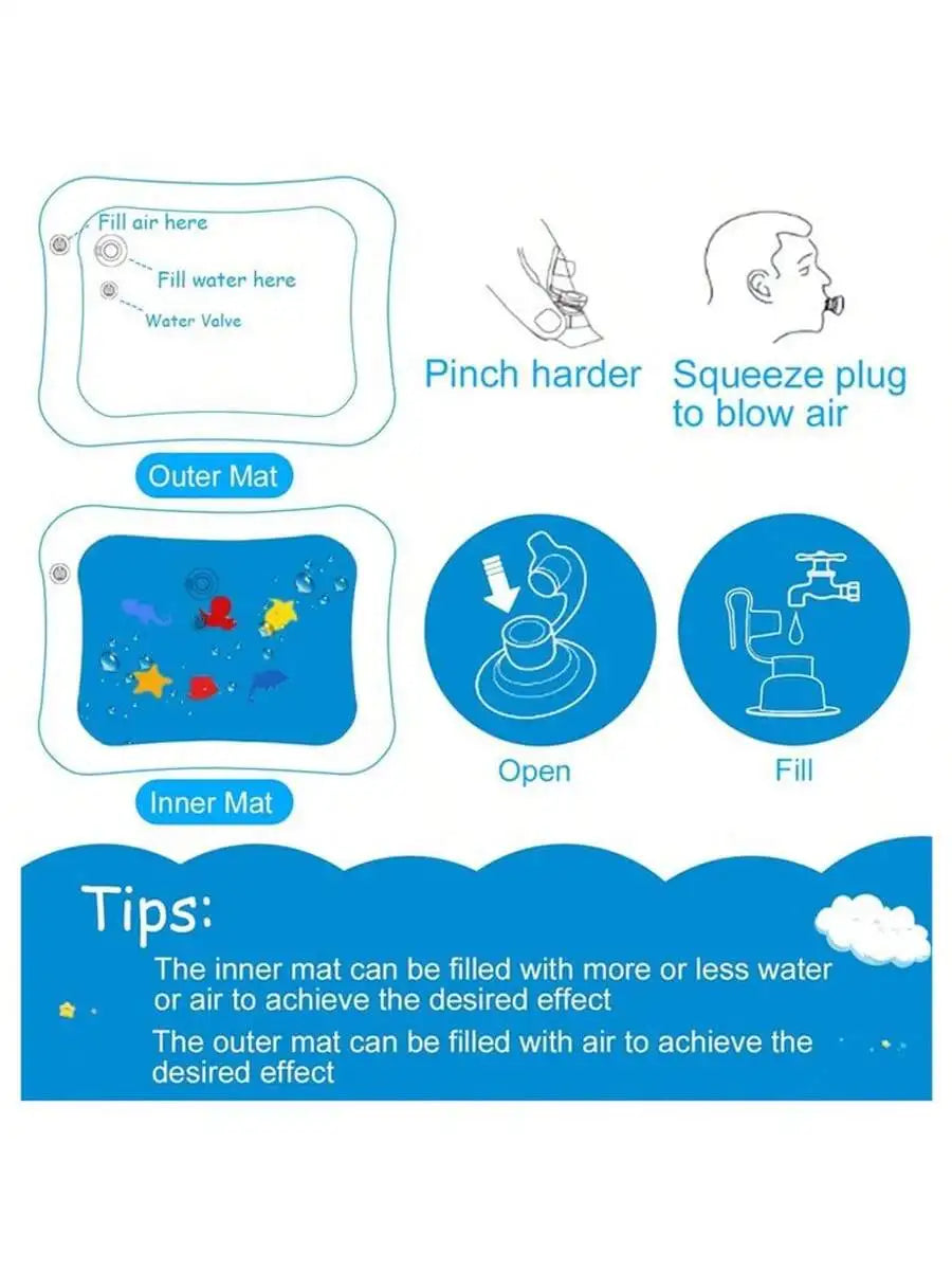 Tapis d'éveil aquatique gonflable pour bébé