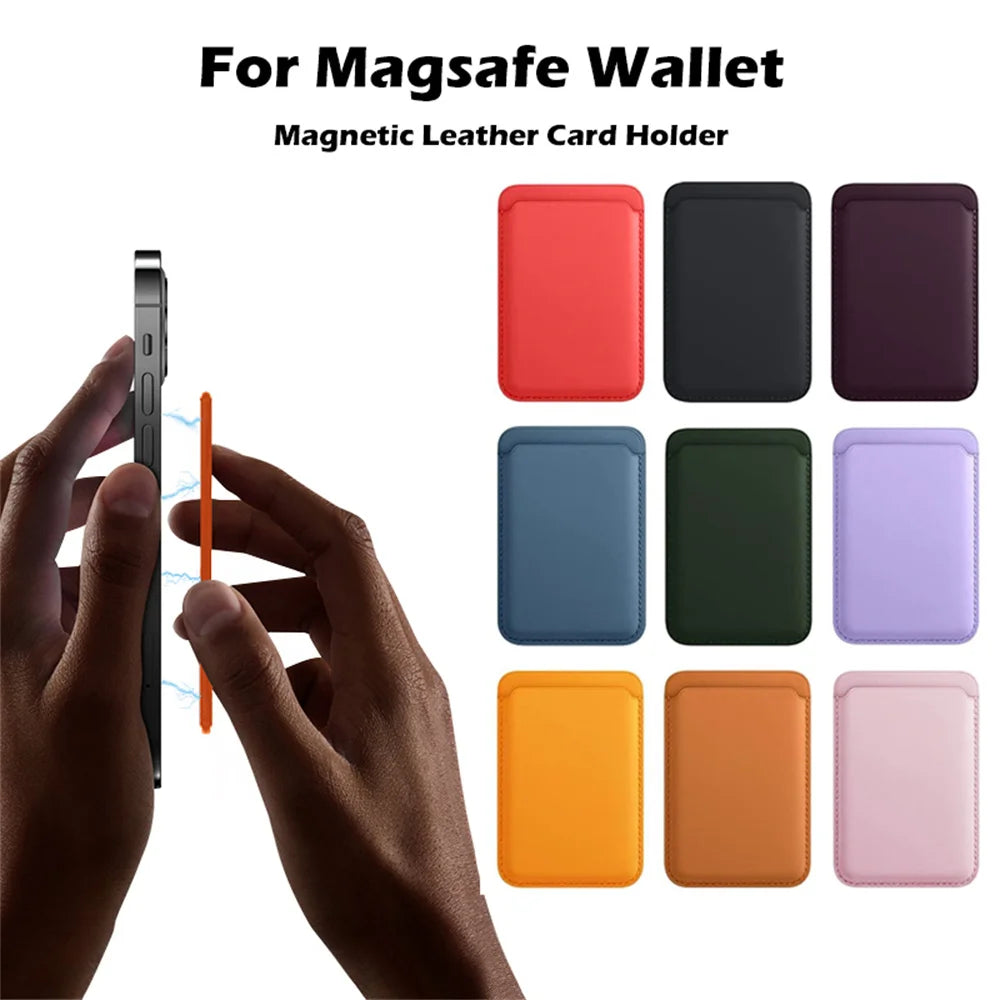 Étui portefeuille magnétique en cuir pour smartphone