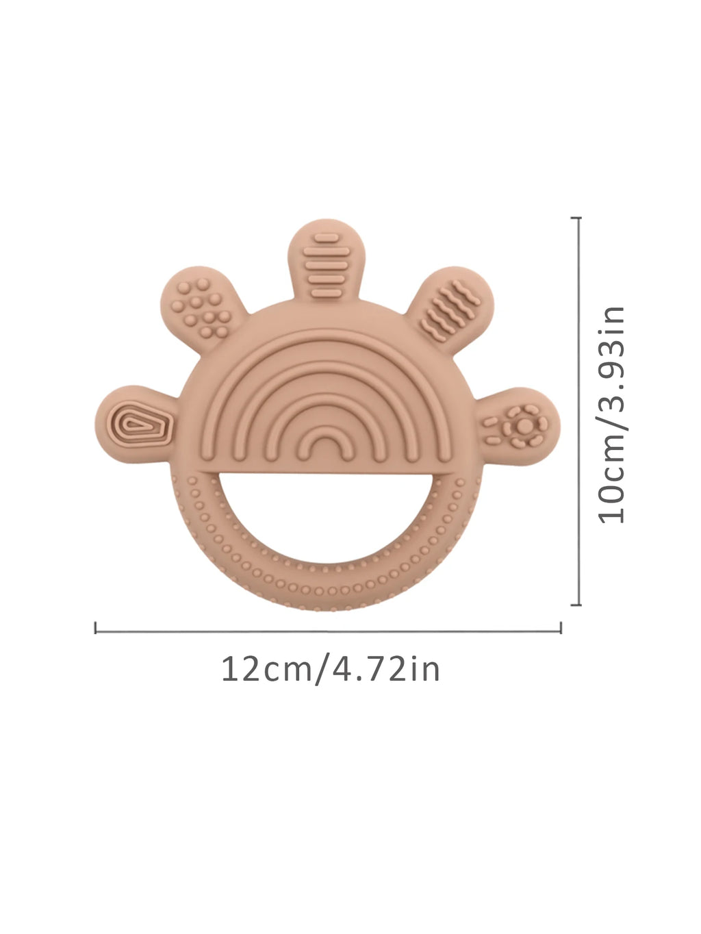 ☀️ Anneau de Dentition Bébé en Silicone – Forme Soleil