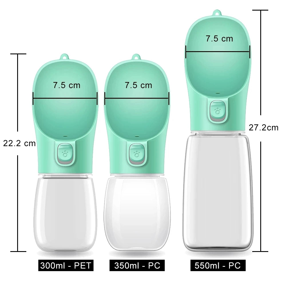 Bouteille d'eau portable pour chien avec gamelle intégrée
