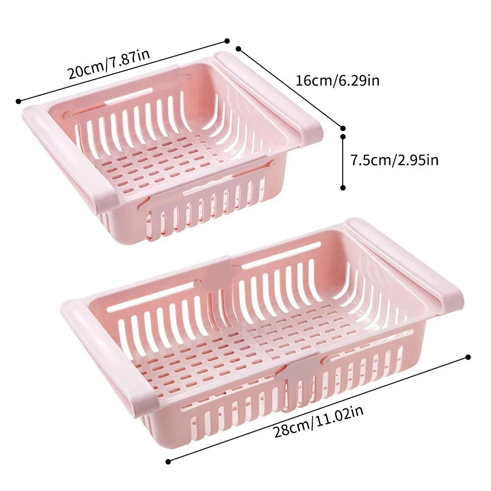 Organisateur suspendu de cuisine, boîte de rangement d'œufs et de fruits pour réfrigérateur, paniers à tiroirs, accessoires de cuisine, étagère d'organisation pour réfrigérateur
