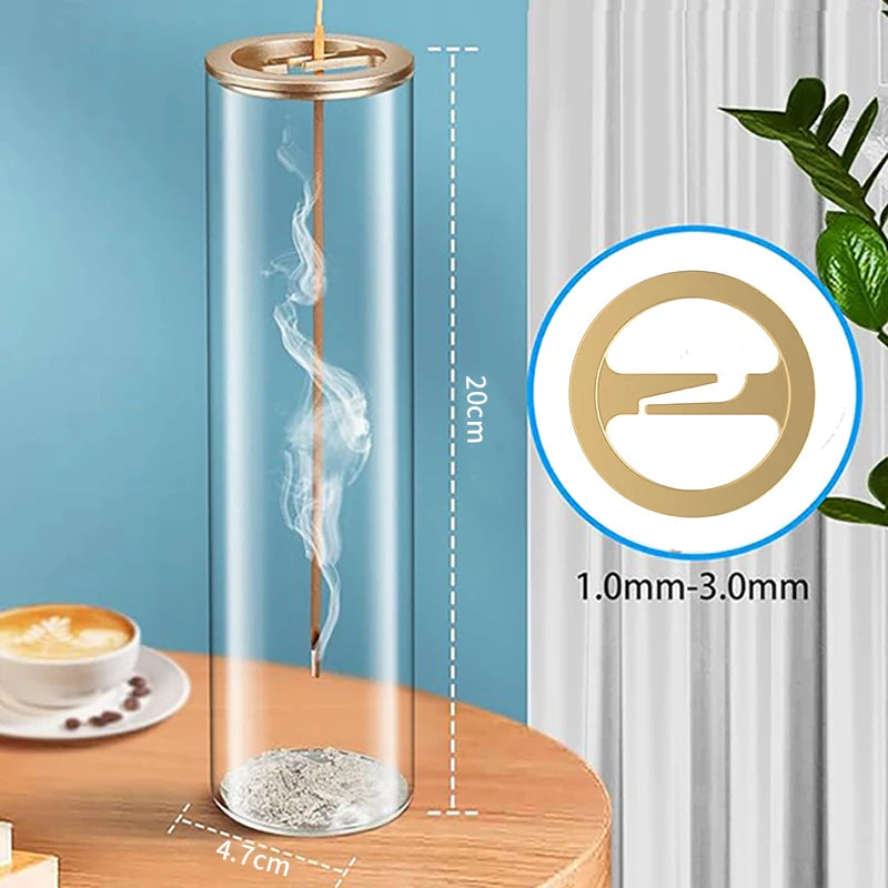 🕯️ Brûleur d'Encens Moderne en Verre Anti-Cendres