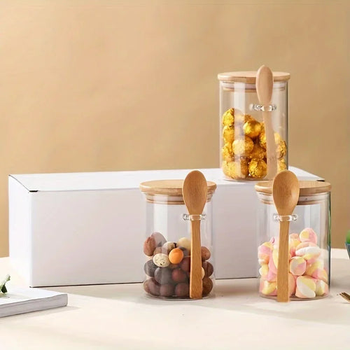 🫙 Bocaux de conservation hermétiques en verre avec couvercle en bambou