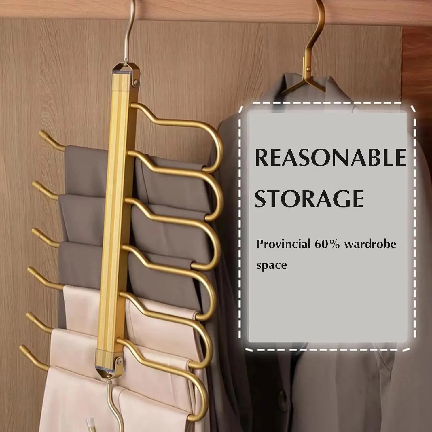 👖 Cintre 6 en 1 pour pantalons – Organisateur gain de place