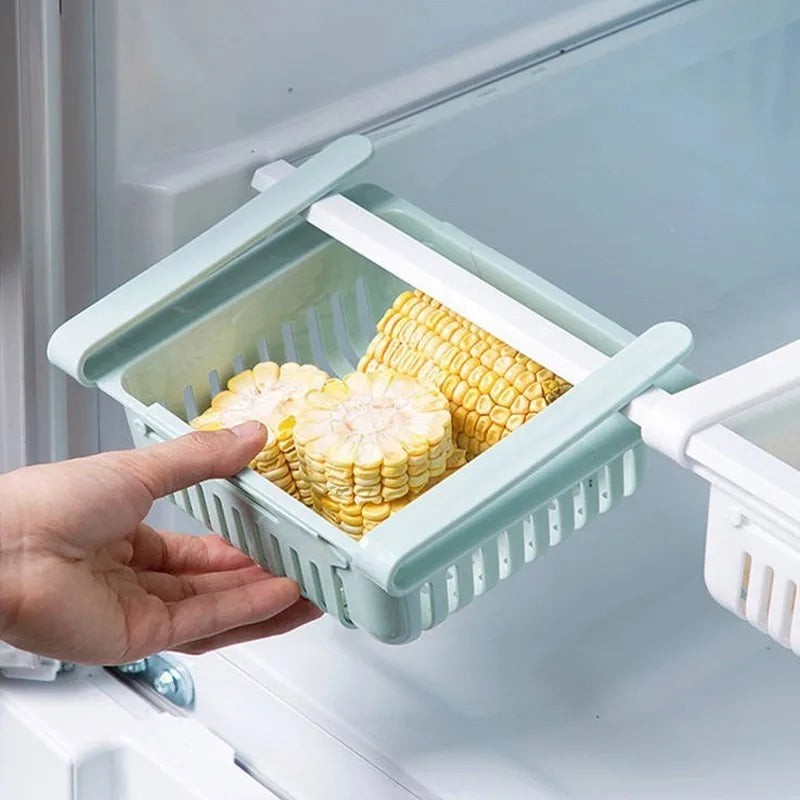 Organisateur suspendu de cuisine, boîte de rangement d'œufs et de fruits pour réfrigérateur, paniers à tiroirs, accessoires de cuisine, étagère d'organisation pour réfrigérateur