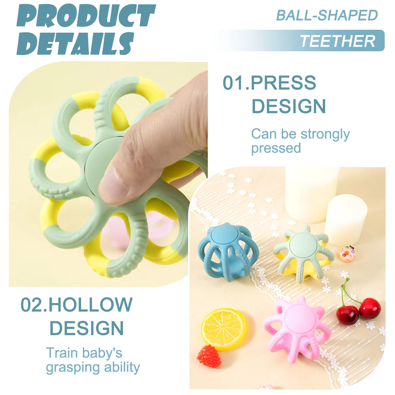 🍼 Anneau de Dentition Bébé en Silicone Sans BPA