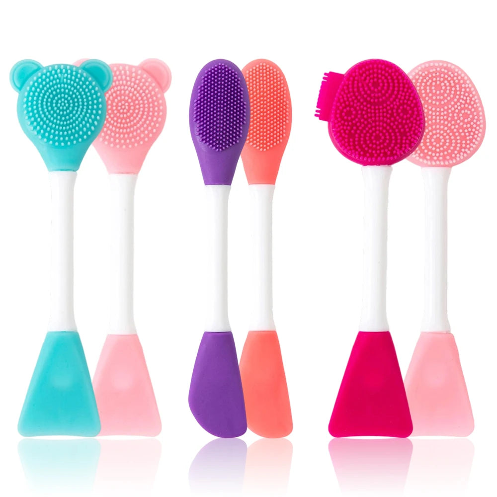 Brosse nettoyante visage 2-en-1 en silicone