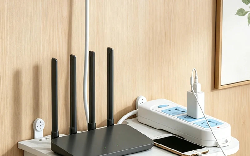 📡 Étagère murale sans perçage pour routeur Wi-Fi et accessoires