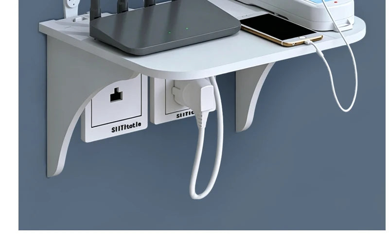 📡 Étagère murale sans perçage pour routeur Wi-Fi et accessoires