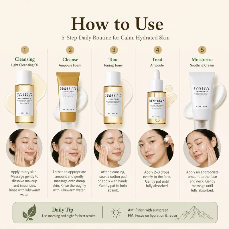 Kit découverte skincare coréenne Centella – 5 soins essentiels