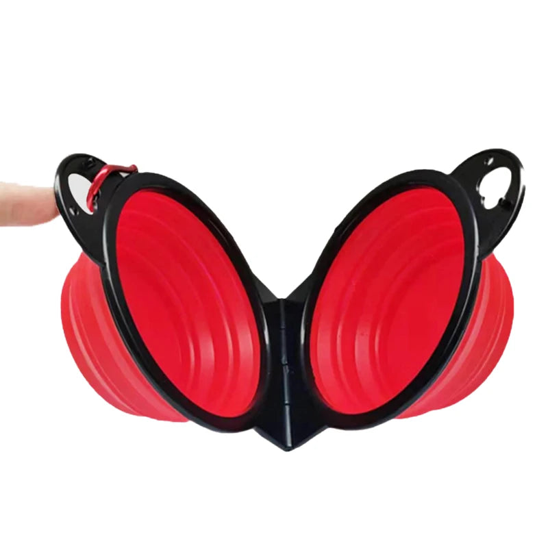 Gamelle de voyage pliable 2-en-1 pour chien et chat
