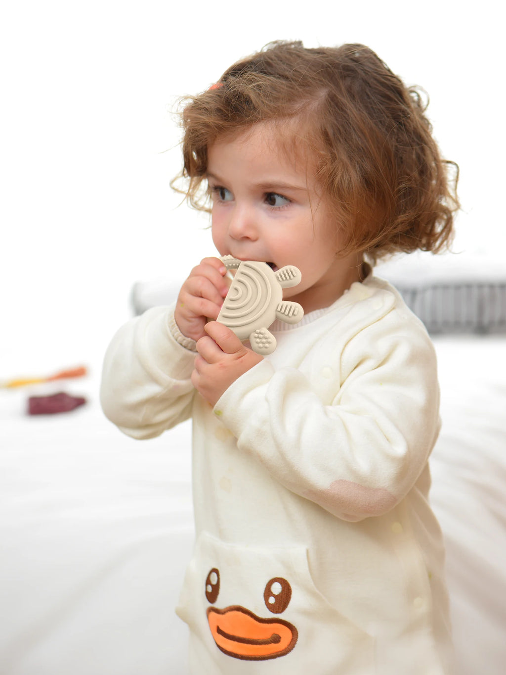 ☀️ Anneau de Dentition Bébé en Silicone – Forme Soleil
