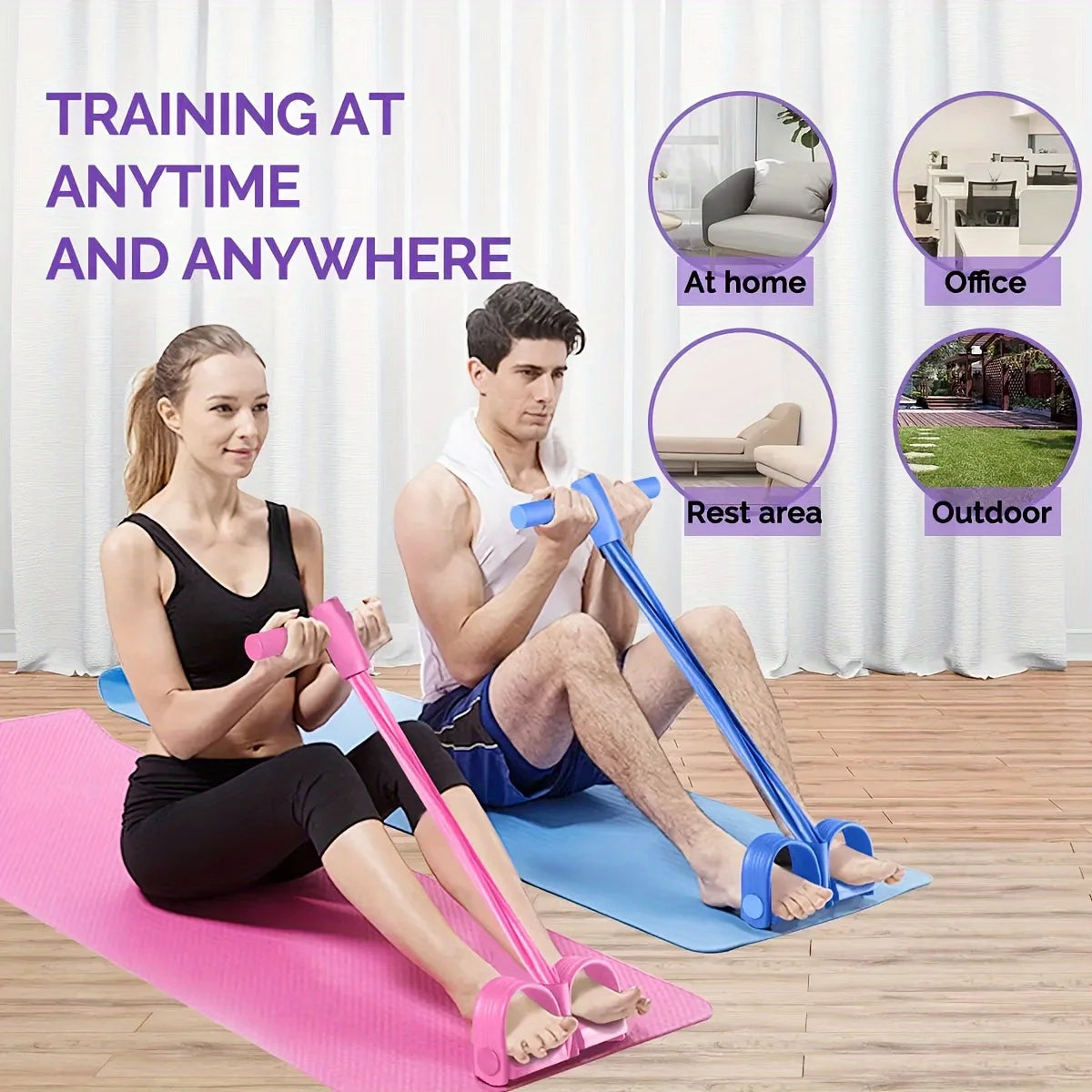 Élastique de musculation avec pédales – Fitness & Yoga