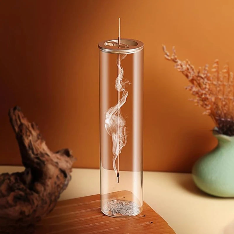 🕯️ Brûleur d'Encens Moderne en Verre Anti-Cendres