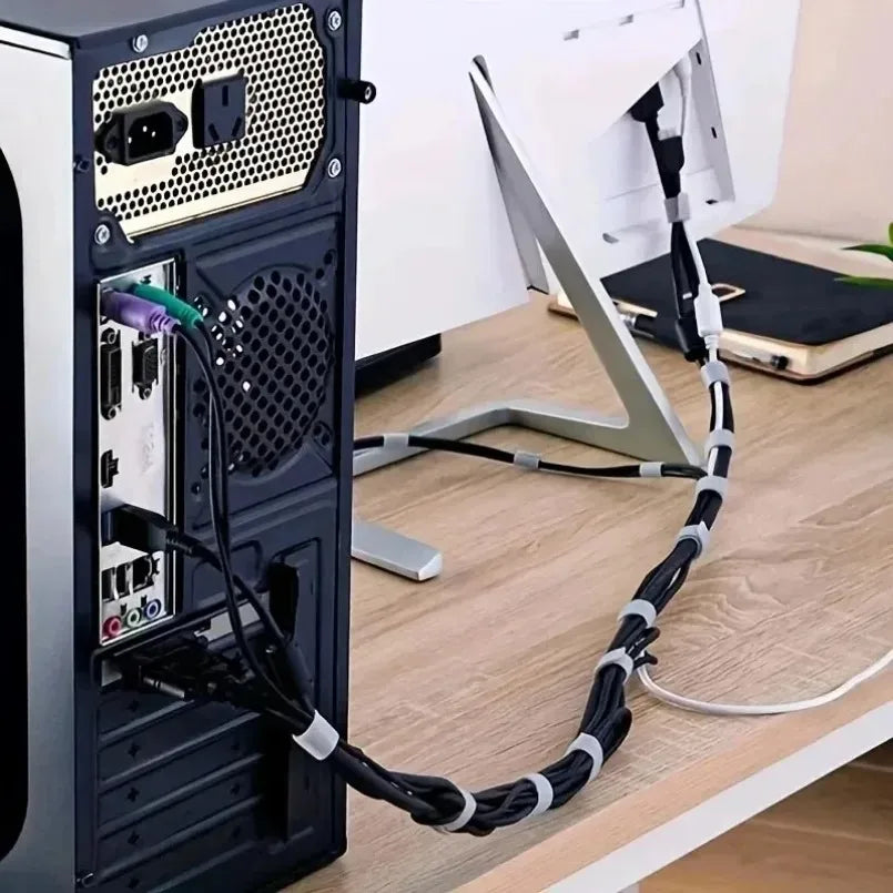 Cable Organizer for Cable Management: 1/5M Wire Winder Tape for