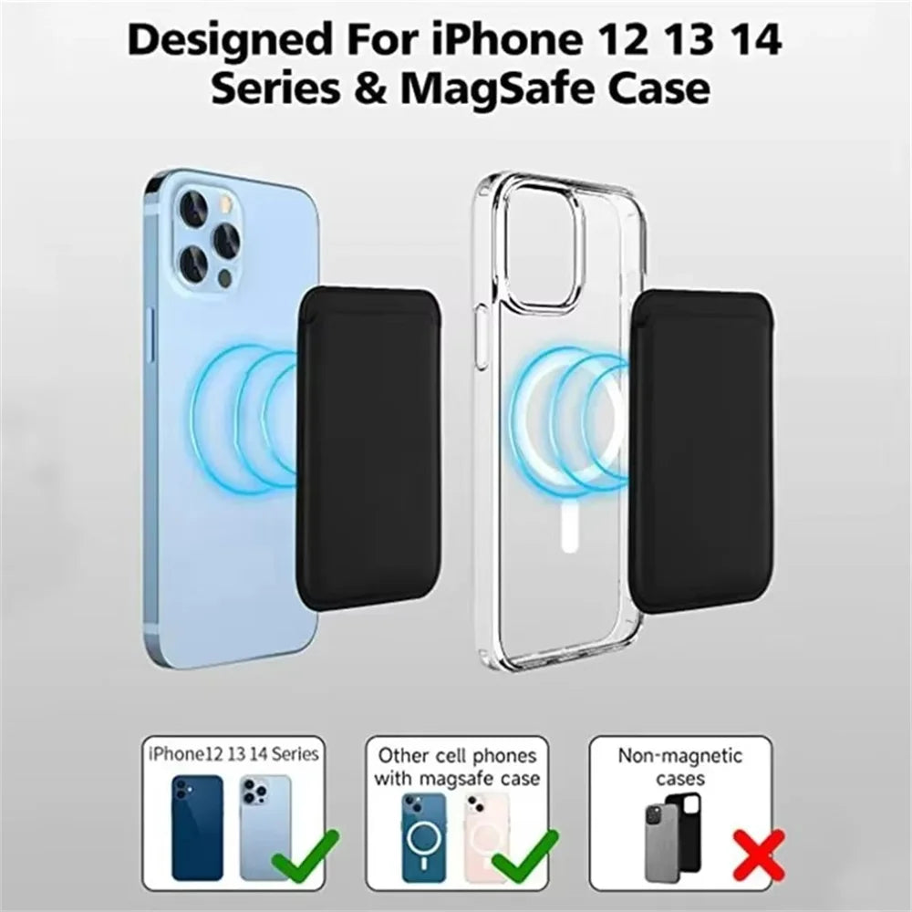 Étui portefeuille magnétique en cuir pour smartphone