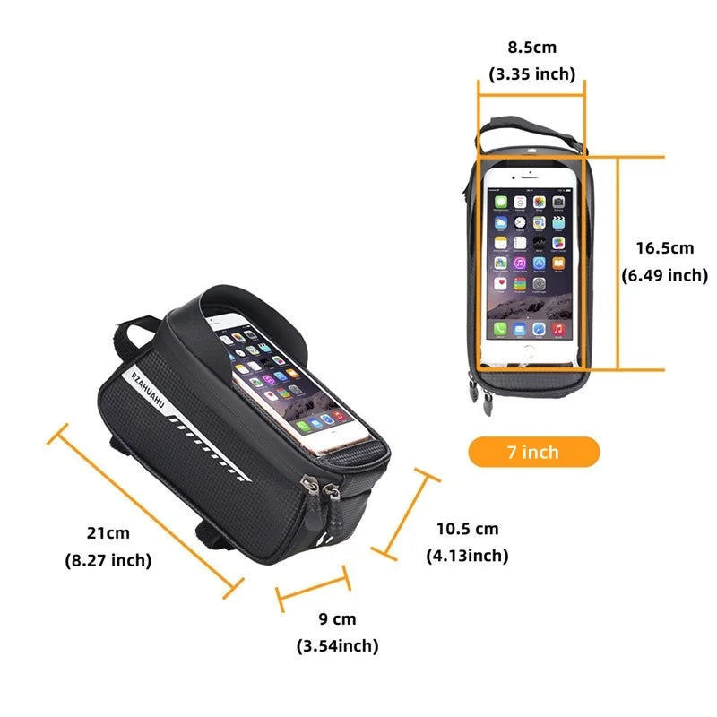 🚴 Sacoche de Cadre Étanche pour Vélo avec Support Smartphone