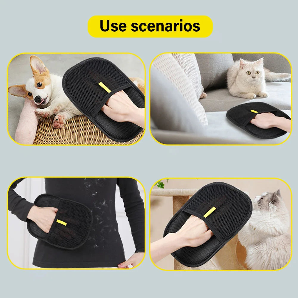 Gant de toilettage anti-poils pour chien, chat et lapin