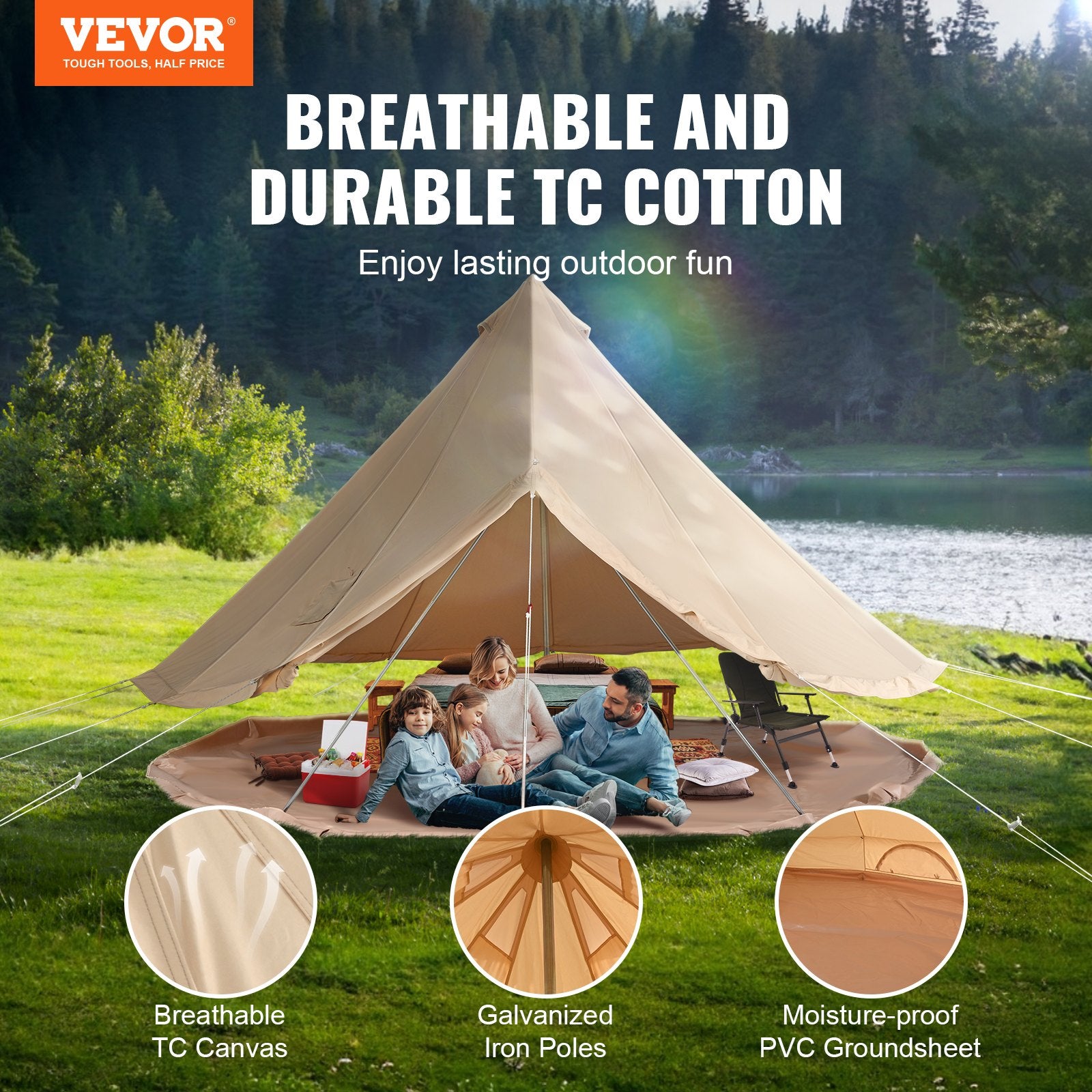 🏕️ Tente Cloche Premium 5 m – 4 Saisons | Camping, Glamping & Aventure
