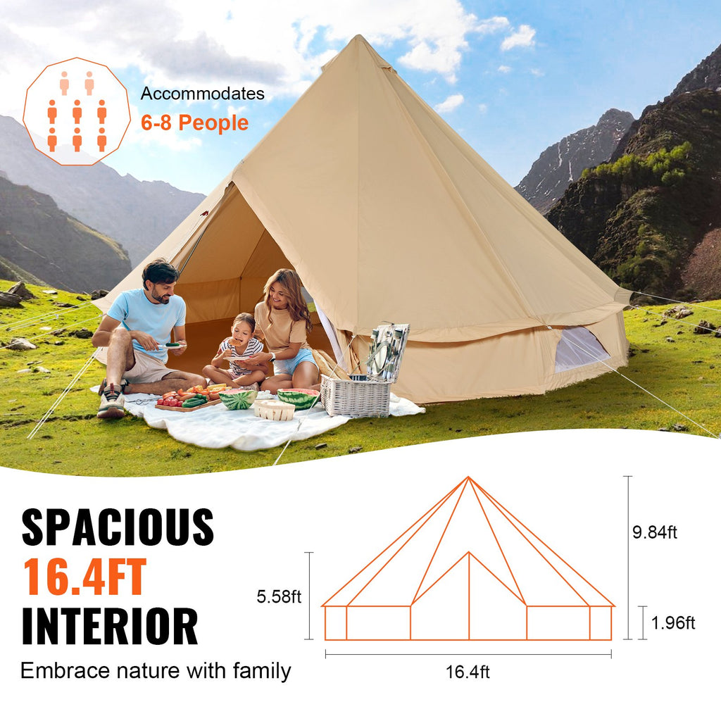 🏕️ Tente Cloche Premium 5 m – 4 Saisons | Camping, Glamping & Aventure
