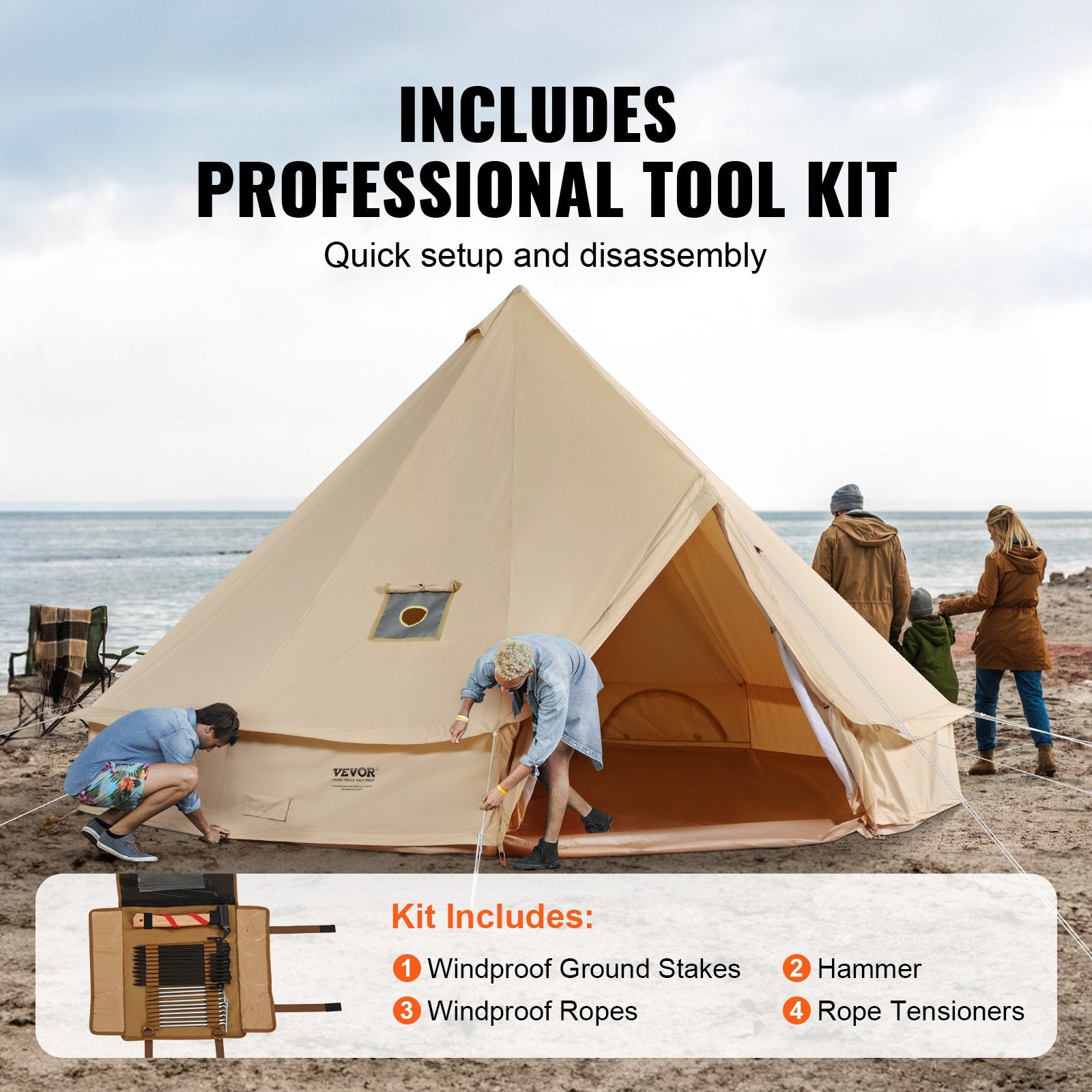 🏕️ Tente Cloche Premium 5 m – 4 Saisons | Camping, Glamping & Aventure