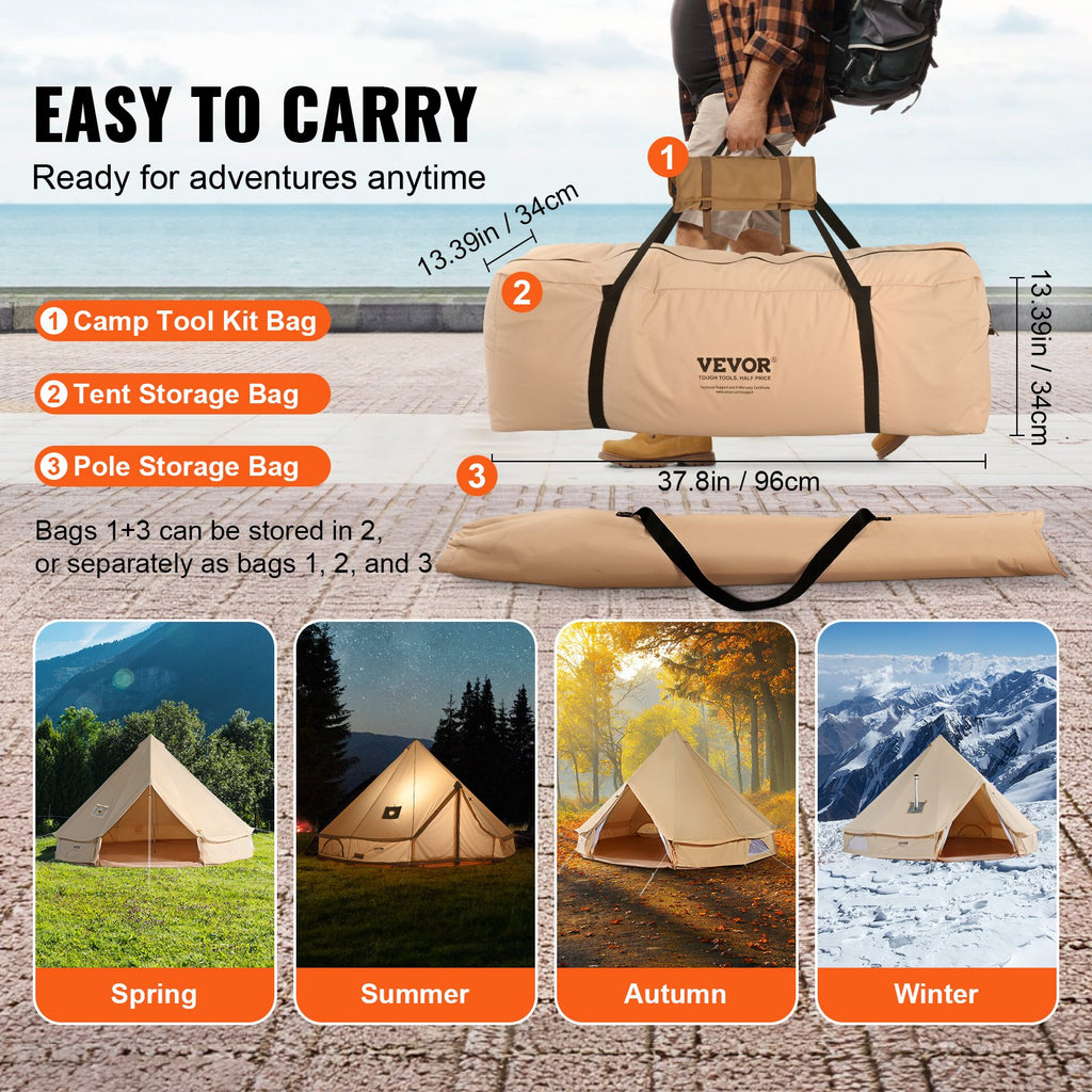🏕️ Tente Cloche Premium 5 m – 4 Saisons | Camping, Glamping & Aventure