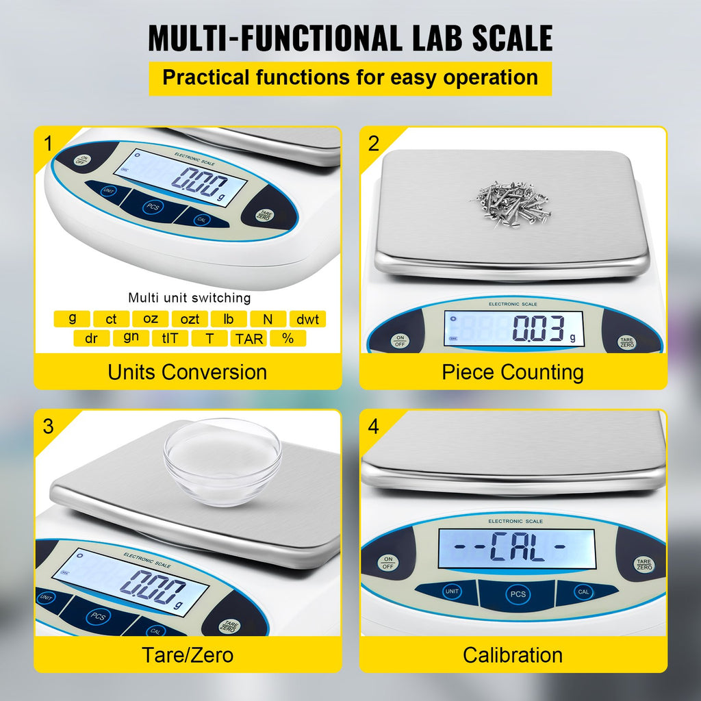 Analytical Balance, 5000g x 0.01g Accuracy Lab Scale, High Precision