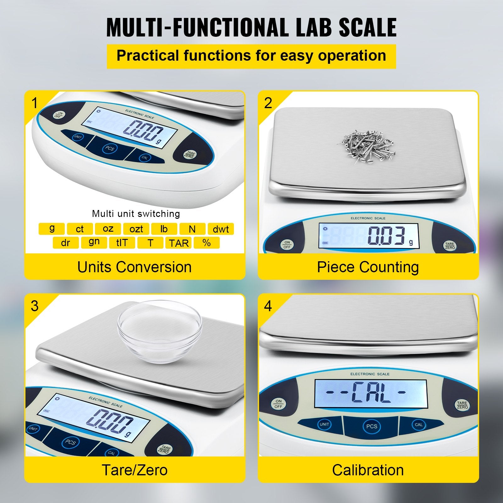 Analytical Balance, 5000g x 0.01g Accuracy Lab Scale, High Precision