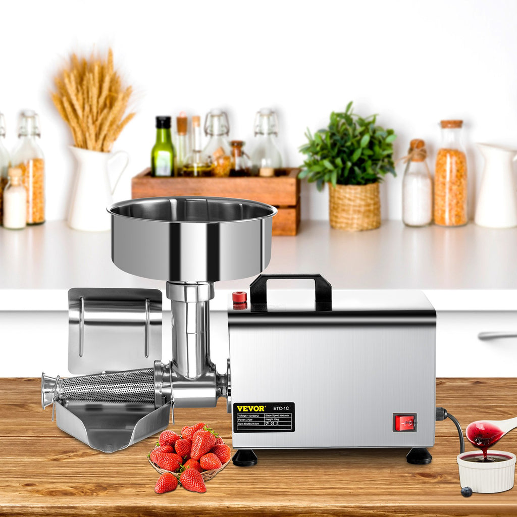 🍅 Presse-Tomates Électrique 370W en Acier Inoxydable – Sauces & Coulis Maison
