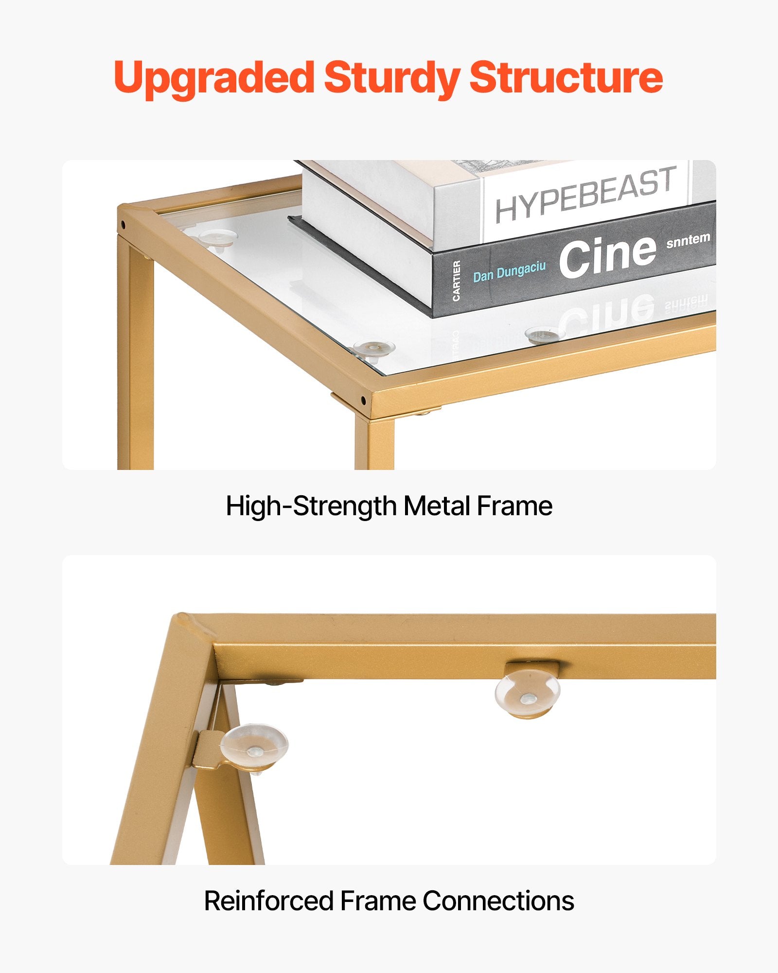3-Tier Glass Console Table, Modern Rectangle Sofa Side Table with