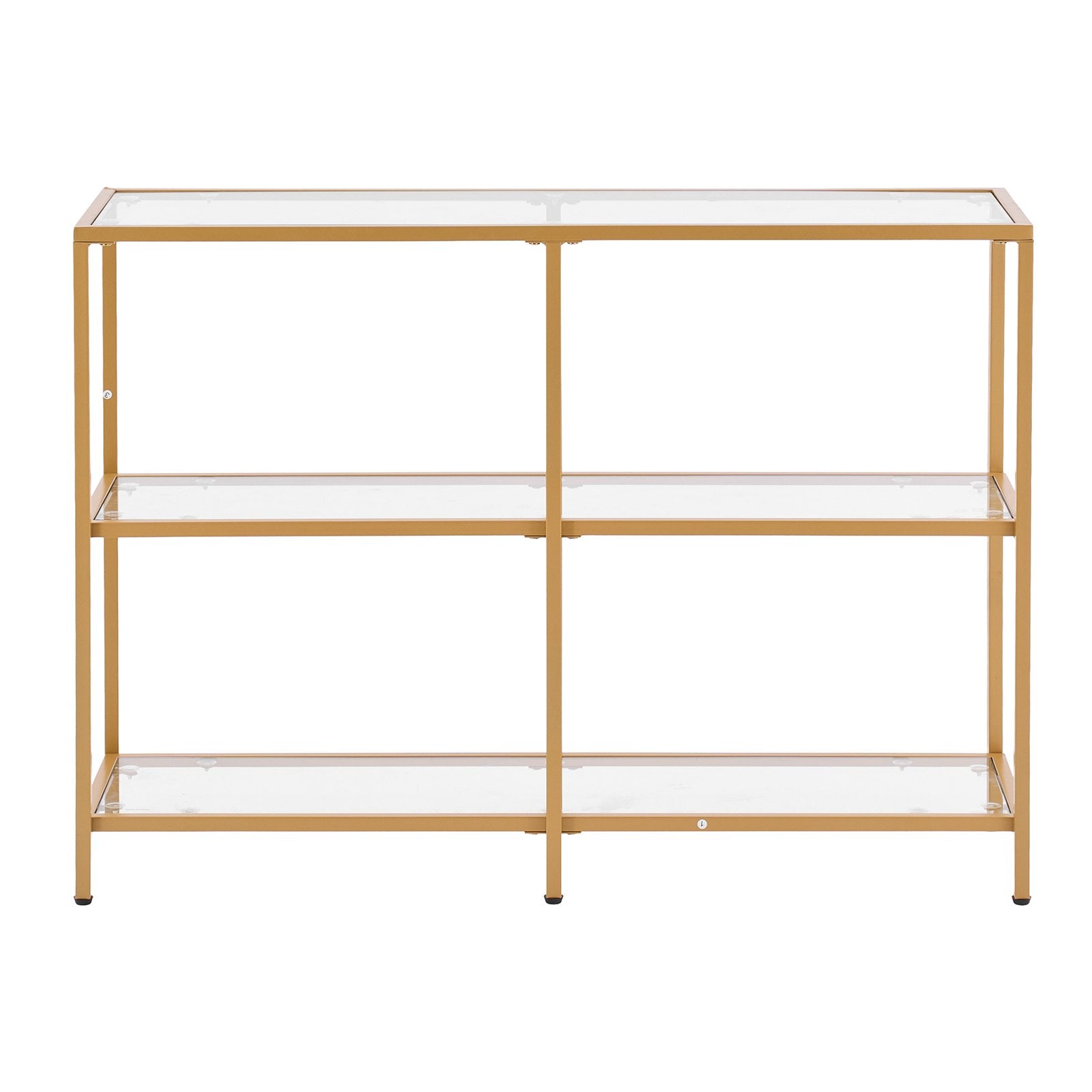 3-Tier Glass Console Table, Modern Rectangle Sofa Side Table with